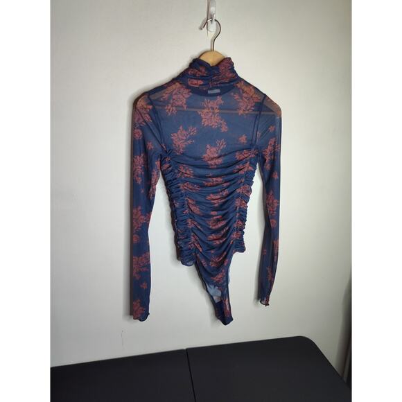 Free People Intimately Free Under it All Printed Mesh Bodysuit M - Picture 3 of 8